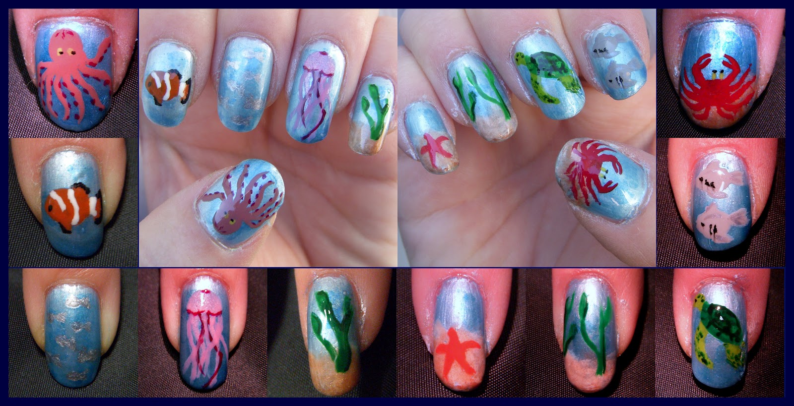Quixii's Nails: 07/14/12 - Sea Life Nails