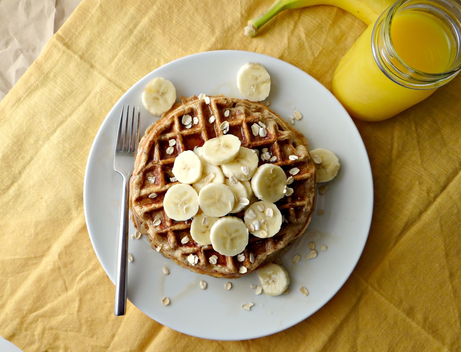 Lost & Found Whole Wheat Banana Oatmeal Waffles
