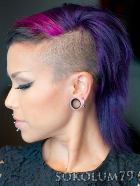 Side cut with Special Effects Virgin Rose and Deep Purple