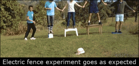 electric fence experiment goes as expected funny high school kids touching electric fence funny shock