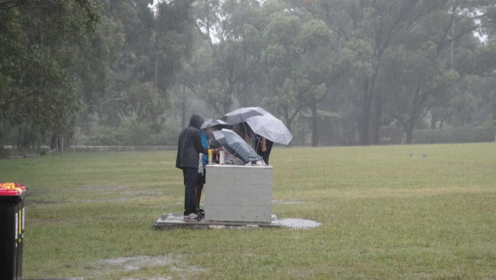 Wordtography ((( BBQ in torrential rain