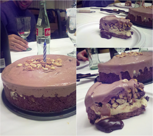 chocolate and peanut icecream cake