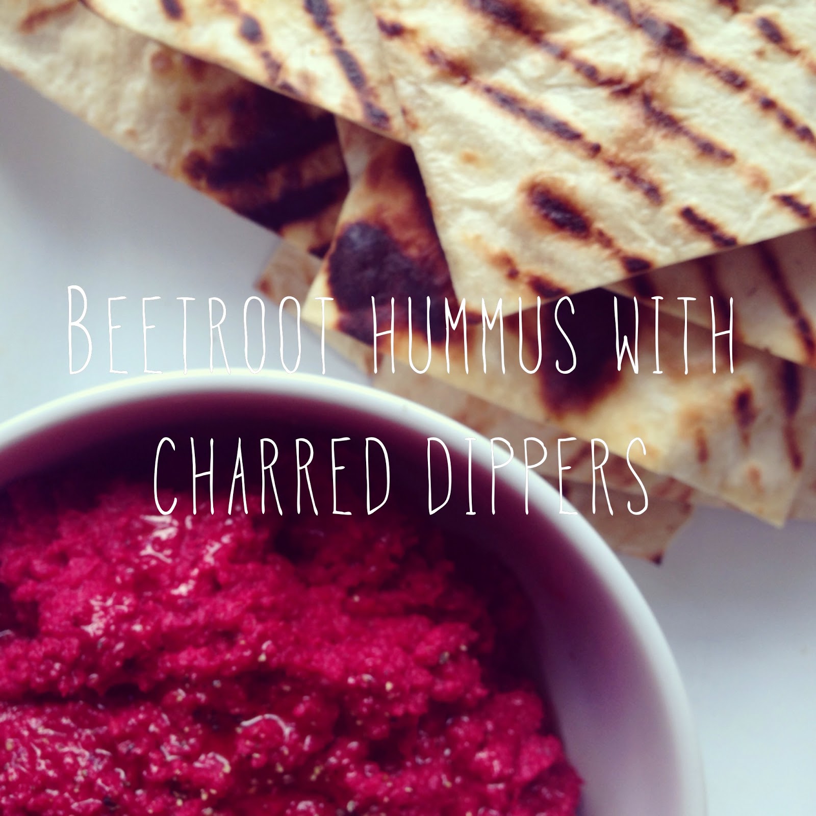 Guac and Roll Beetroot hummus with charred dippers