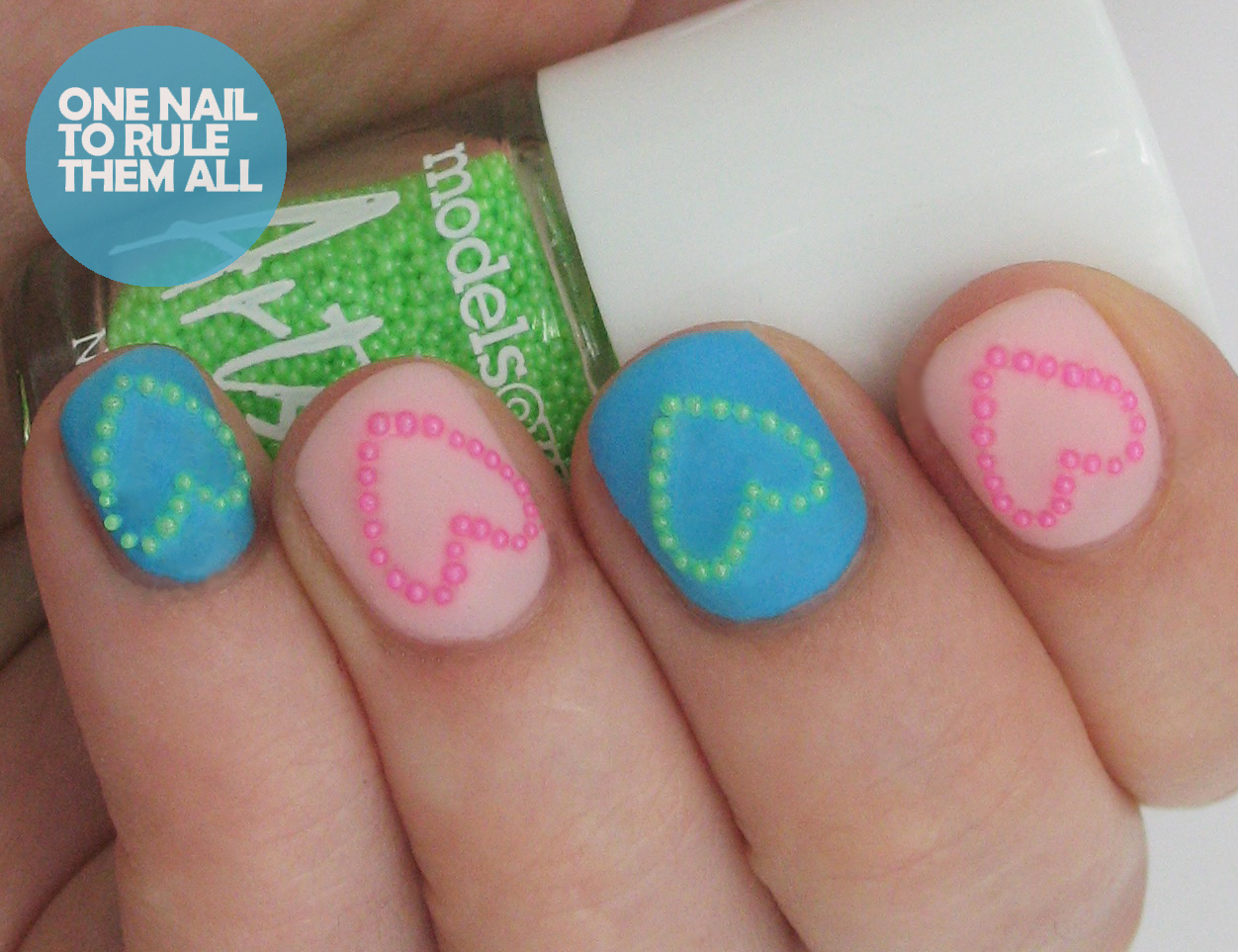 One Nail To Rule Them All Neon Beads Nail Art
