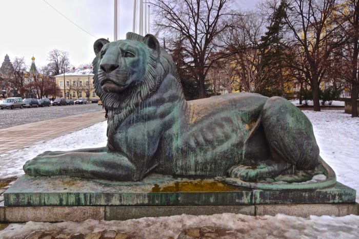 Lion statue in Sofia, Bulgaria