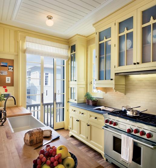 Yellow Painted Kitchen Cabinets