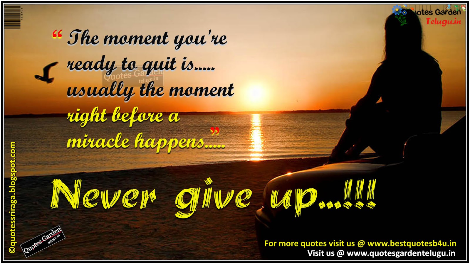 Never Give up Quotes with heart touching images | QUOTES GARDEN TELUGU