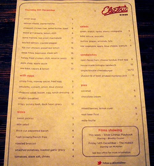 Cheeseburgerboy Electric Diner, Notting Hill