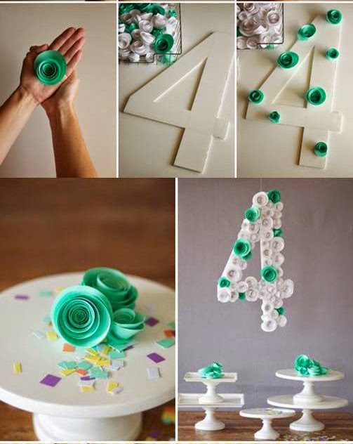 tutorial : how to make " spiral flower number party decoration"