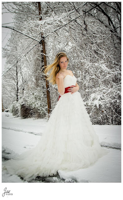  Snowy Outdoor Bridal Session Lynchburg