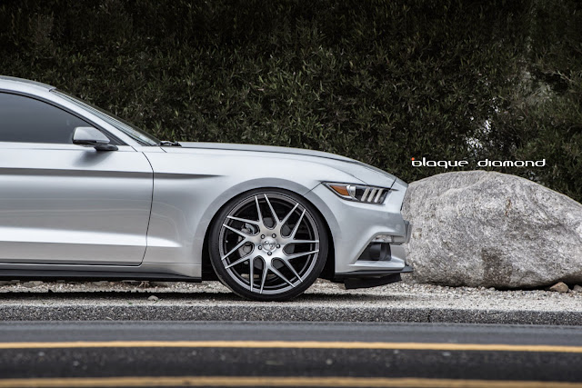2015 Ford Mustang with 22 Inch BD-3’s in Matte Graphite - Blaque Diamond Wheels