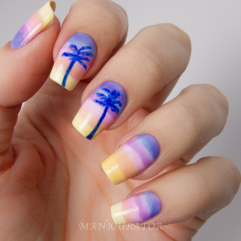 OPI-Sheer-Tints-Summer-Gradient-Palm-Tree-Nail-Art