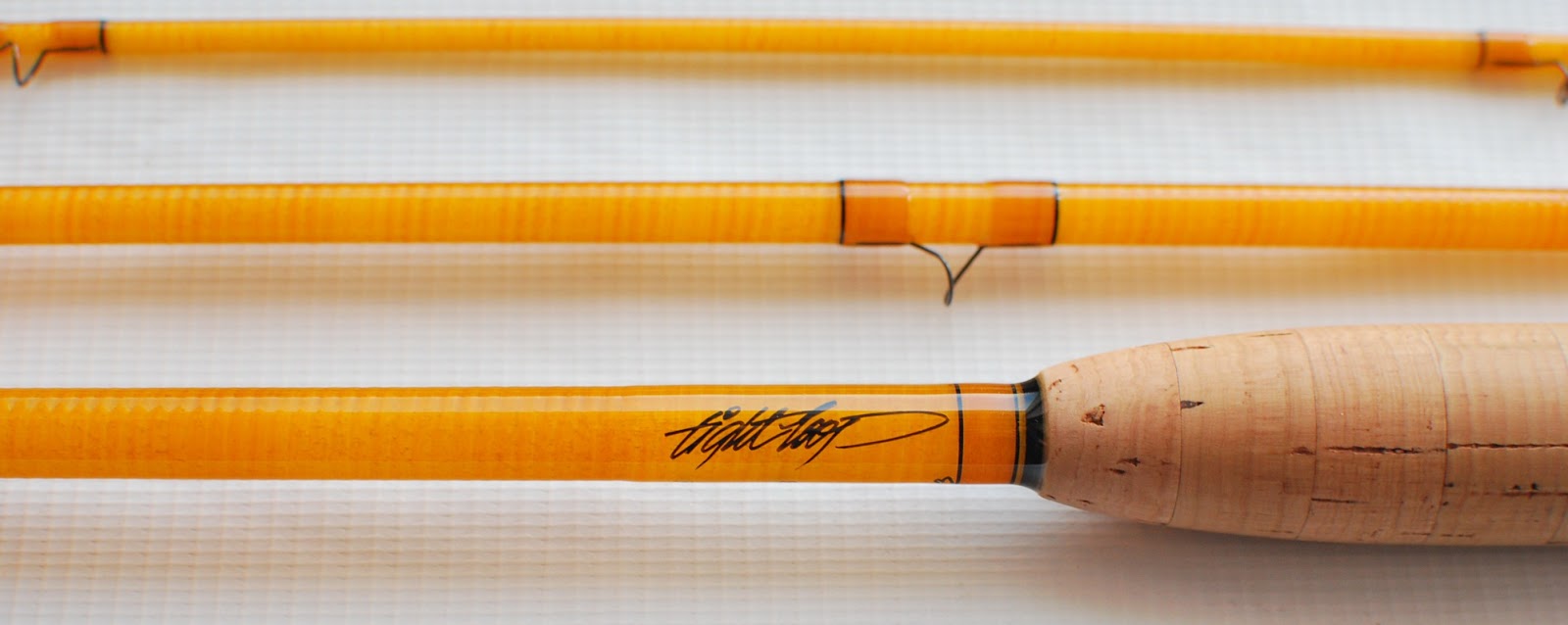 Handcrafted graphite and fiberglass fly rods Kabuto brown