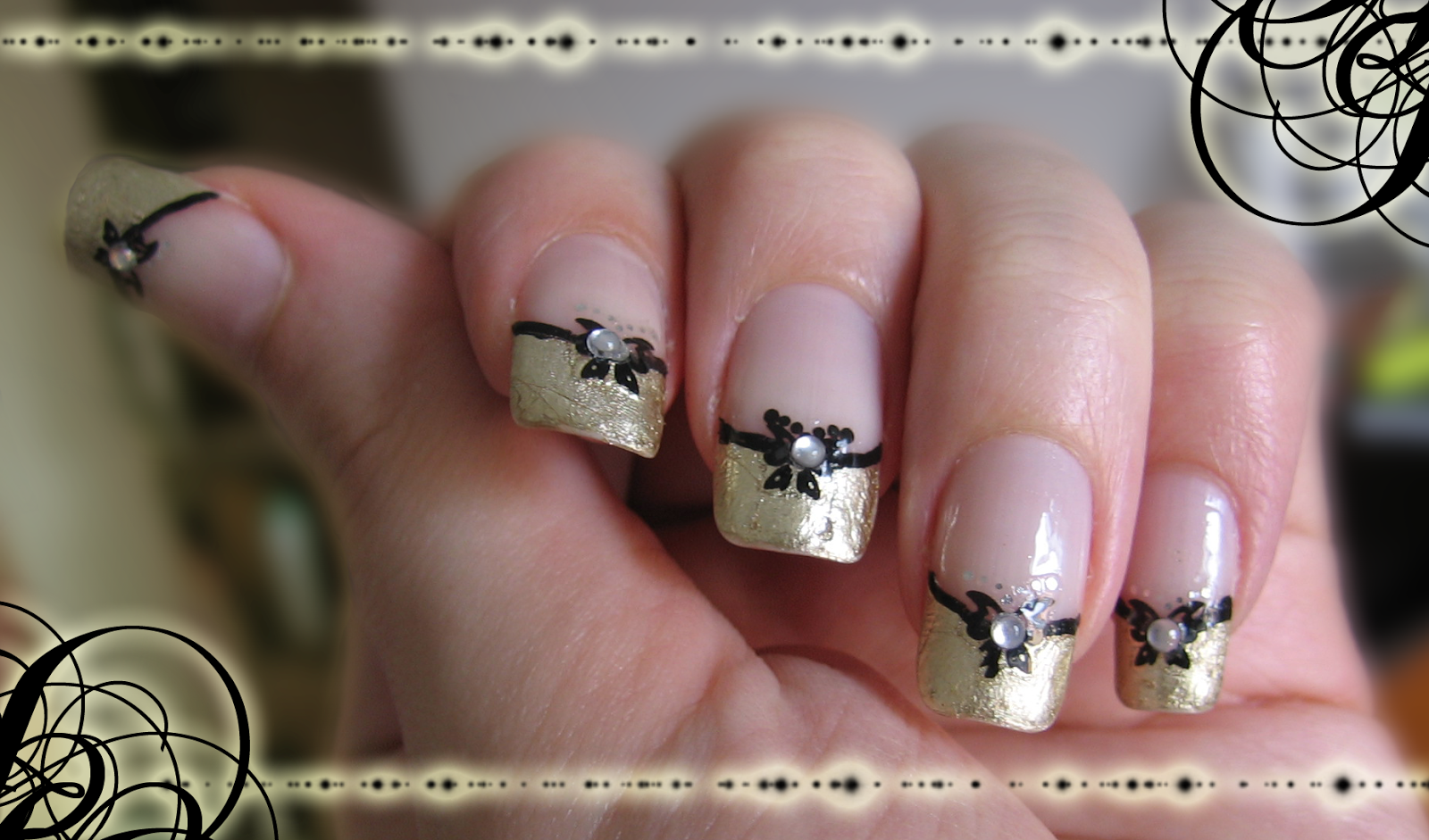 Secretly in love with nail polishes Golden french foil