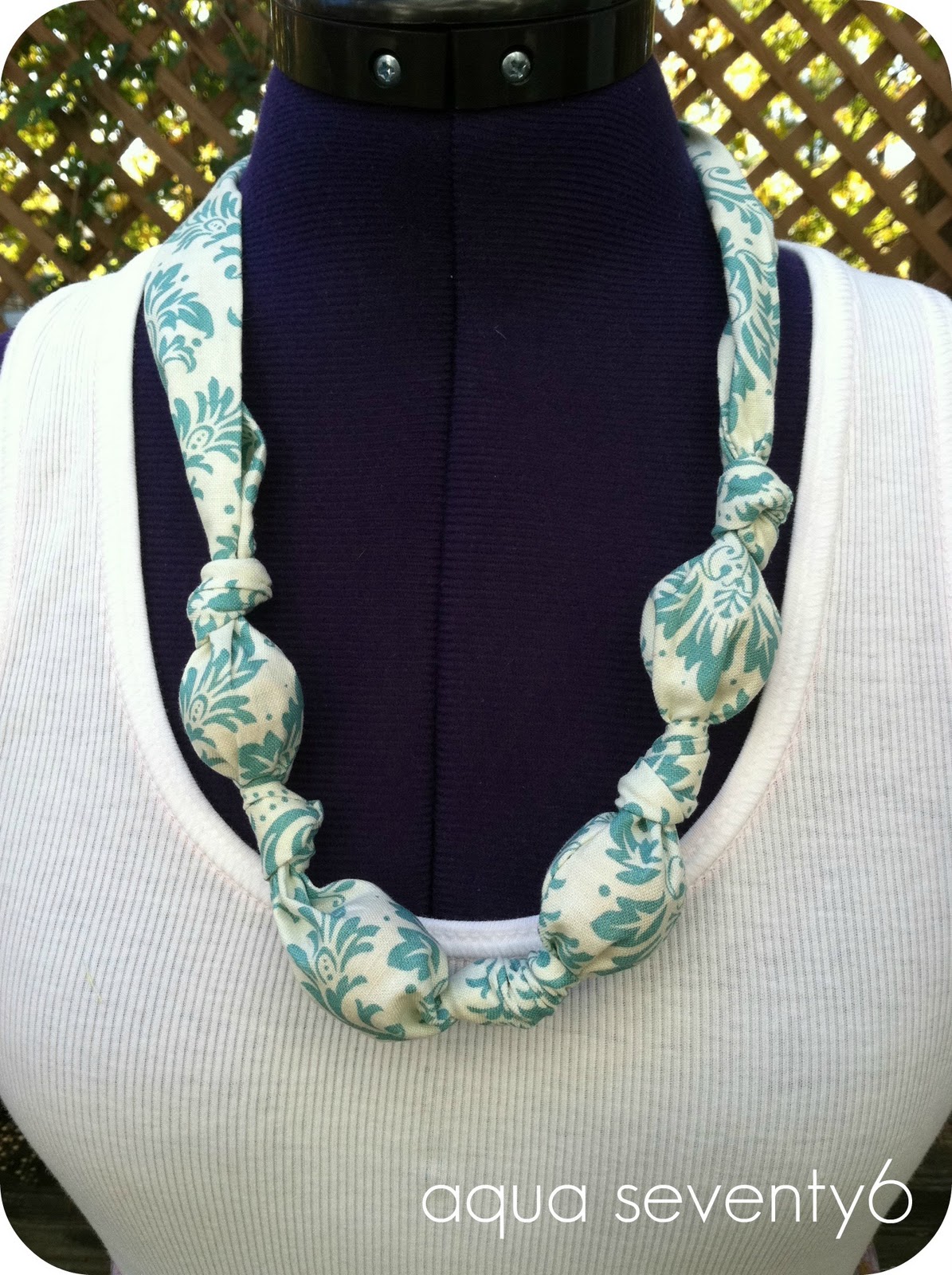 Aqua Seventy6 Fabric and Bead Necklaces
