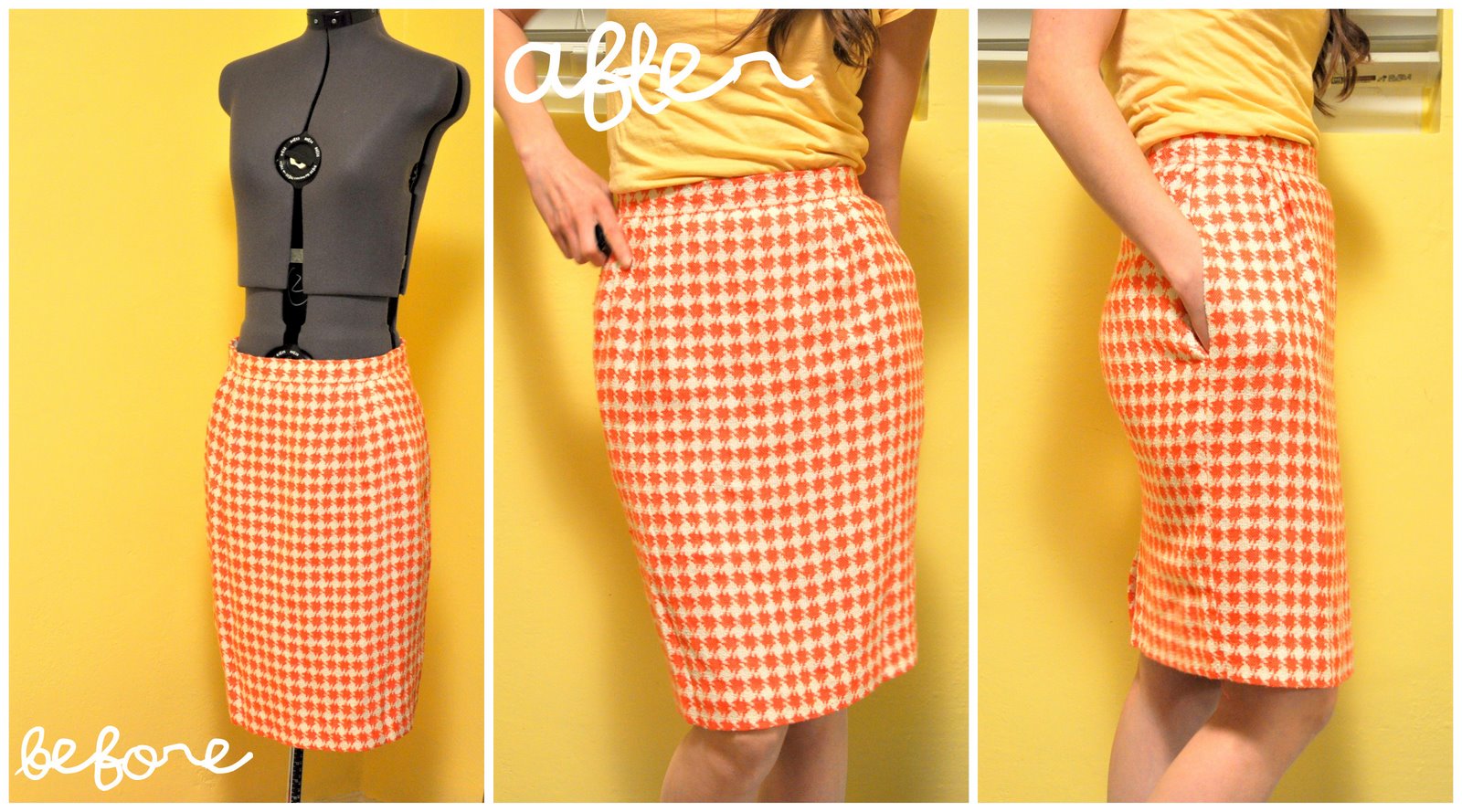 C&C "Taking in a skirt to make smaller or a pencil skirt" tutorial!