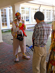 Clown made balloons for all Thanksgiving guests at St. Helena's, Beaufort.