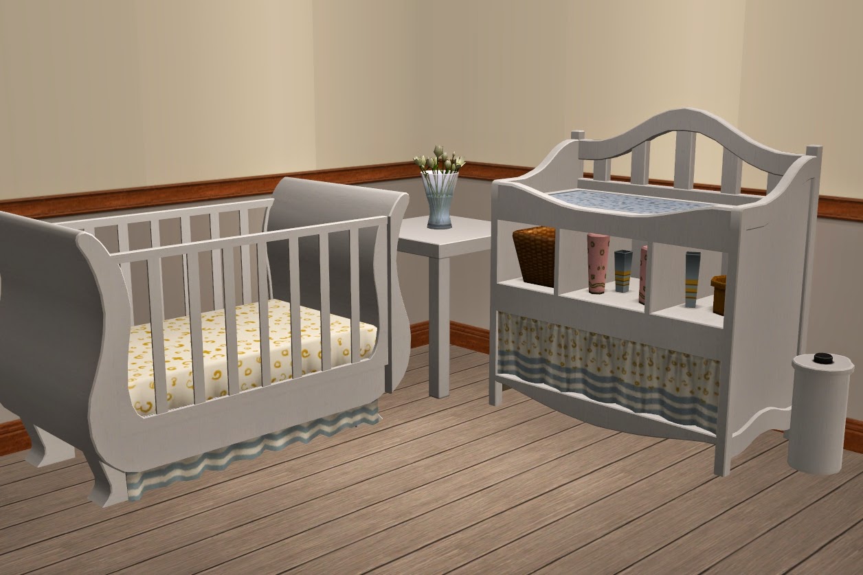 TheNinthWaveSims The Sims 2 Freetime Changing Table in LACK Recolours