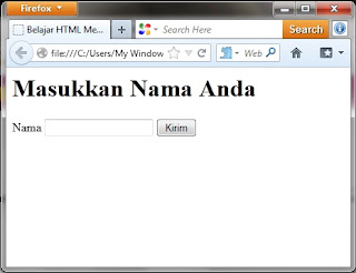 Belajar HTML Membuat Text Box Belajar HTML Membuat Text Box