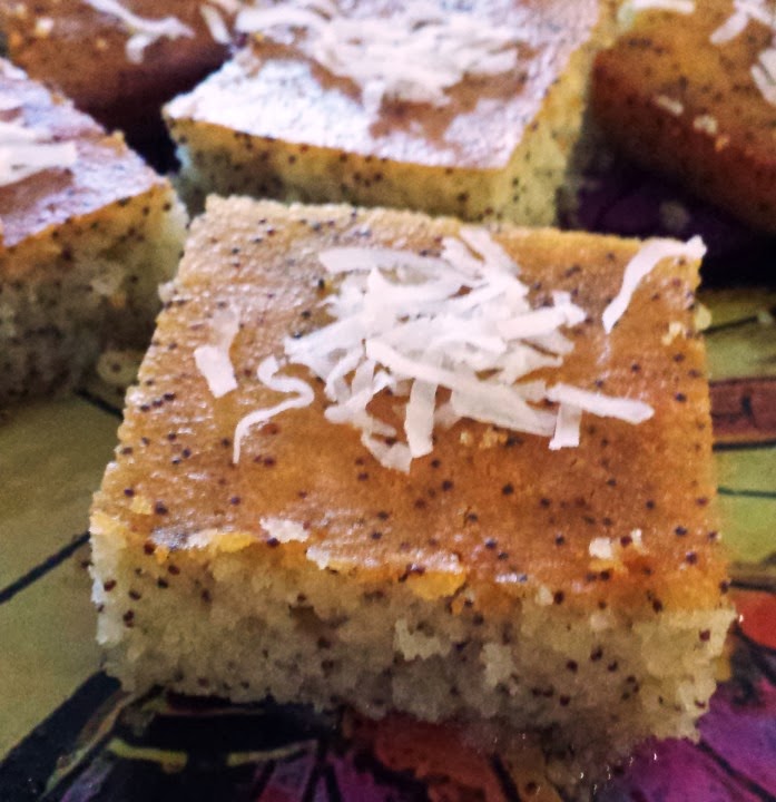 Semolina Sponge Cake with Poppy Seeds ( Hashas Tohumlu Revani ) Tasting Turkish Culture