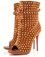 christian louboutin botines pinchos marrones