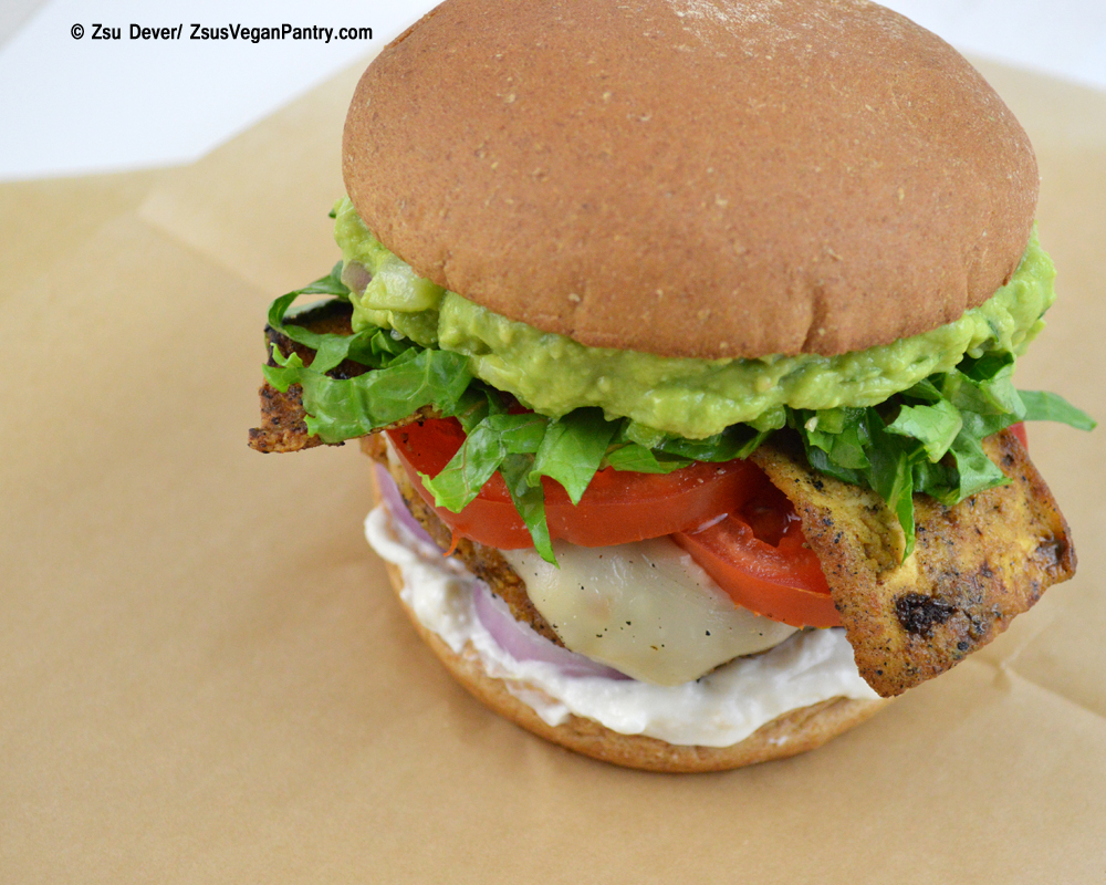 Zsu's Vegan Pantry veganmofo restaurant + guacamole bacon burger