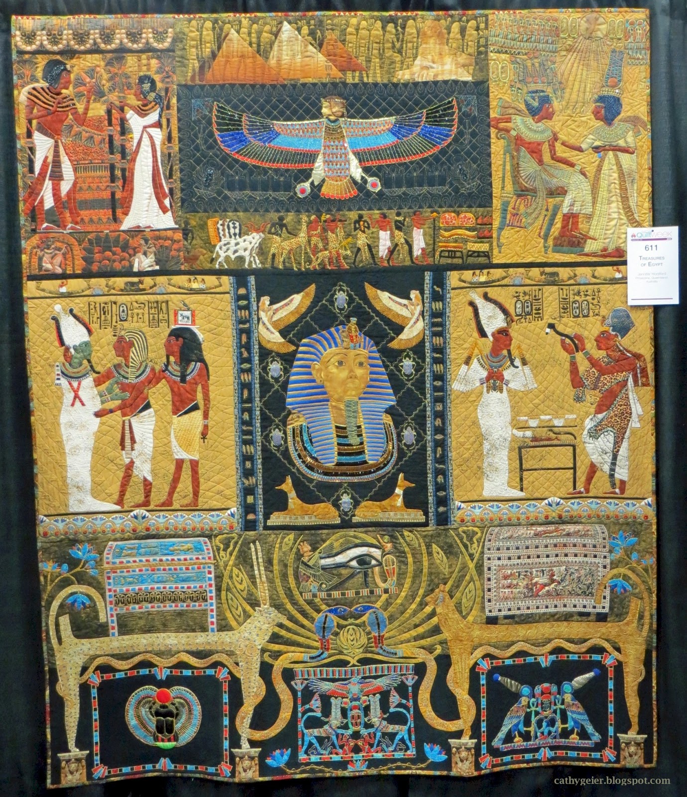 Art quilts, Quilts, Egyptian applique