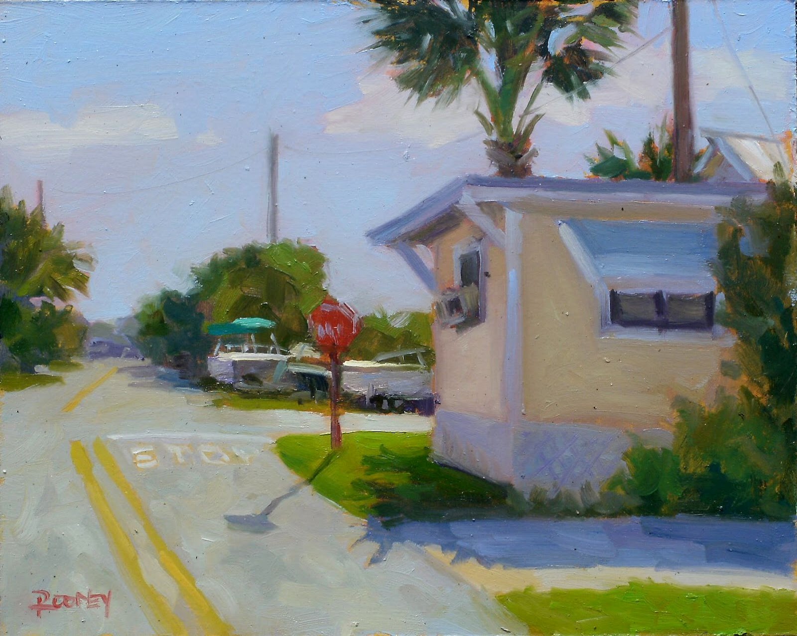 Mike Rooney Studios Painting A Day Pretty In Pink And Turquoise 8x10