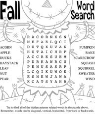 Printable Fall Word Searches for Kids