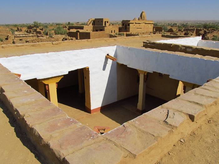 Kuldhara village near Jaisalmer has a very unique history! It is said that the residents of 84 neighboring villages including Kuldhara vacated the villages overnight around 170 years back!! No one is sure where they have gone, but they are believed to have migrated to a place somewhere near Jodhpur. The residents were Paliwal Brahmans — said to be very intelligent, and residing there for about 500 years. So what made them do such an act? Stories say that the ruler of these villages pounded the Paliwals with heavy taxes and treated them very inhumanly; the ruler was unethical and forceful to them. They had no alternative, but to vacate all the 84 villages overnight and just disappear from the vision and reach of the ruler.  When the Paliwals left the villages, they left a curse that nobody can inhabit the villages ever. Residents of Jaisalmer say that there have been some attempts by some families to stay there, but they did not succeed.