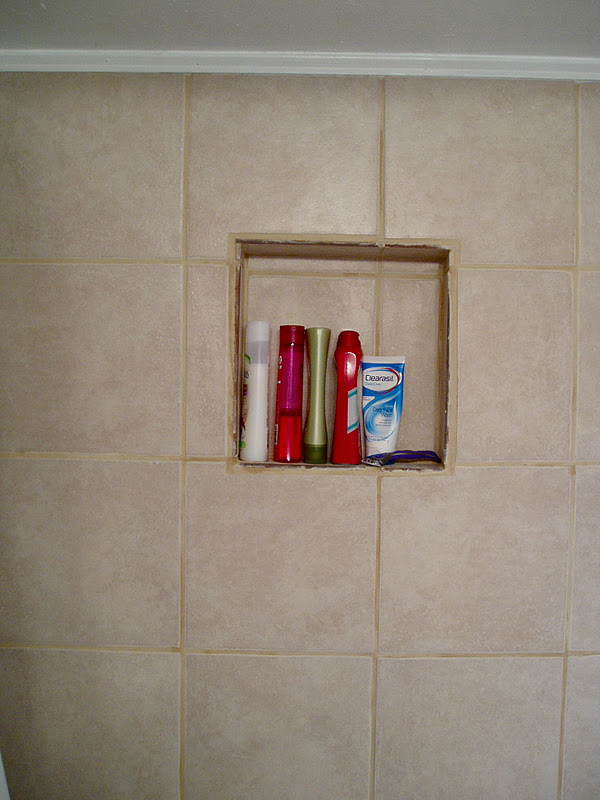 Do It Yourself Recessed Tile Shelves for Showers Bathroom