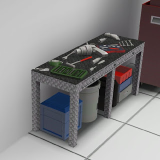 Simming in Magnificent Style: Garage bench with tools