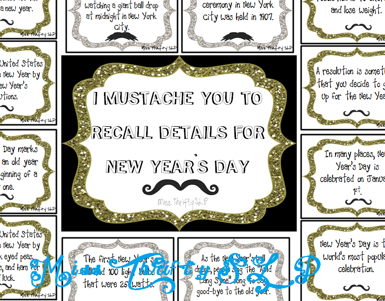 Art4space Miss Thrifty SLP: Fun Facts for New Year's Day