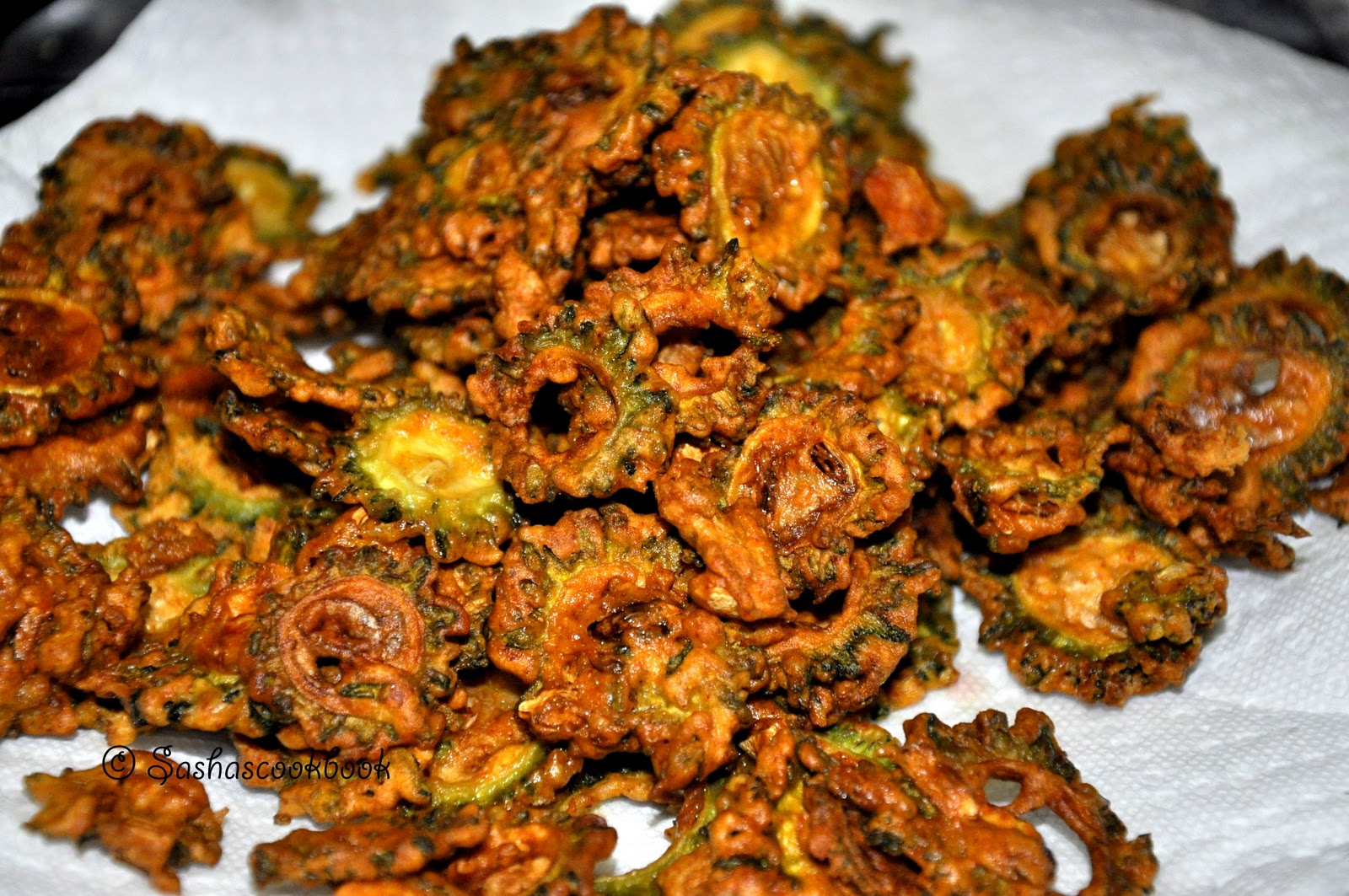 Sasha's Cookbook Kakarakaya pakodi kura / Deep Fried bitter gourd