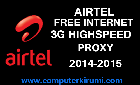 airtel free internet 3G highspeed proxy