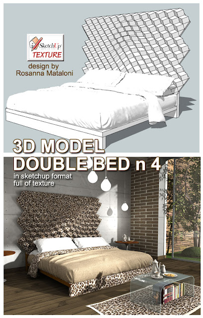 sketchup model double bed #4 - cover