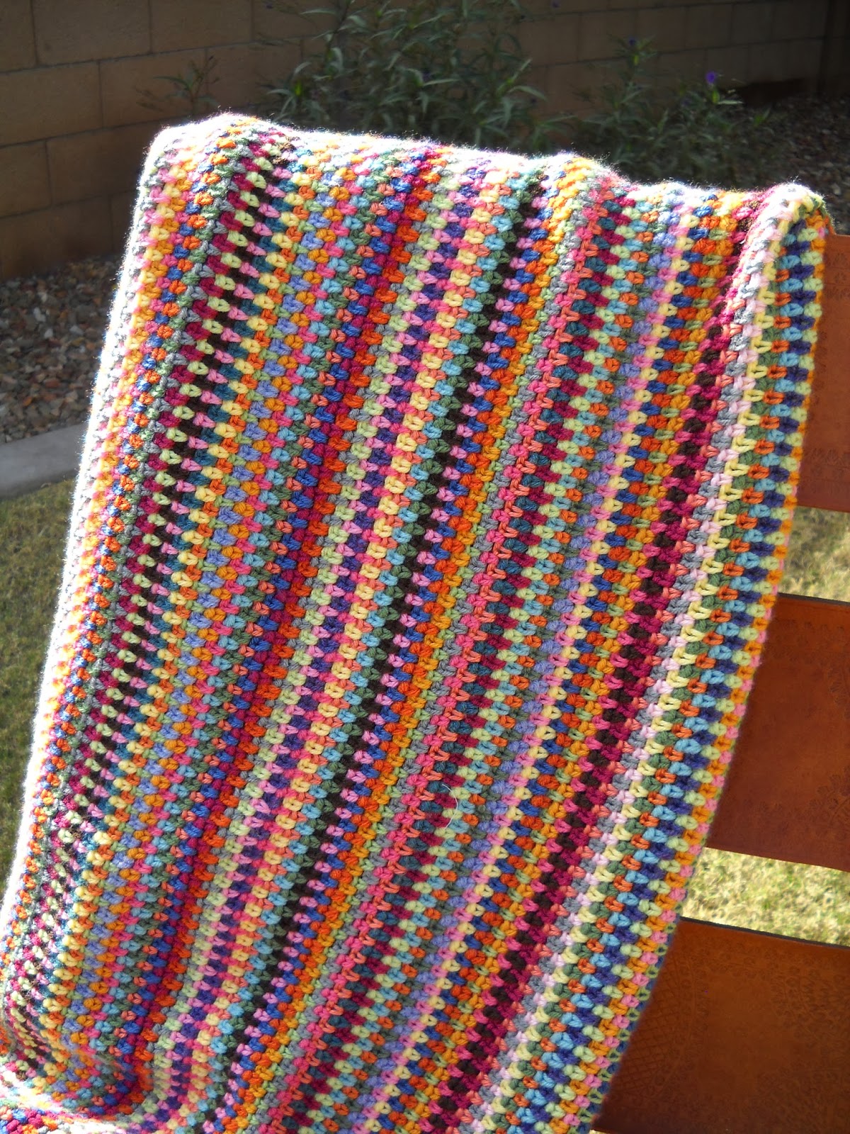 ... Needle Quilts, Fabric and More: Moss Stitch Crocheted Afghan Finish