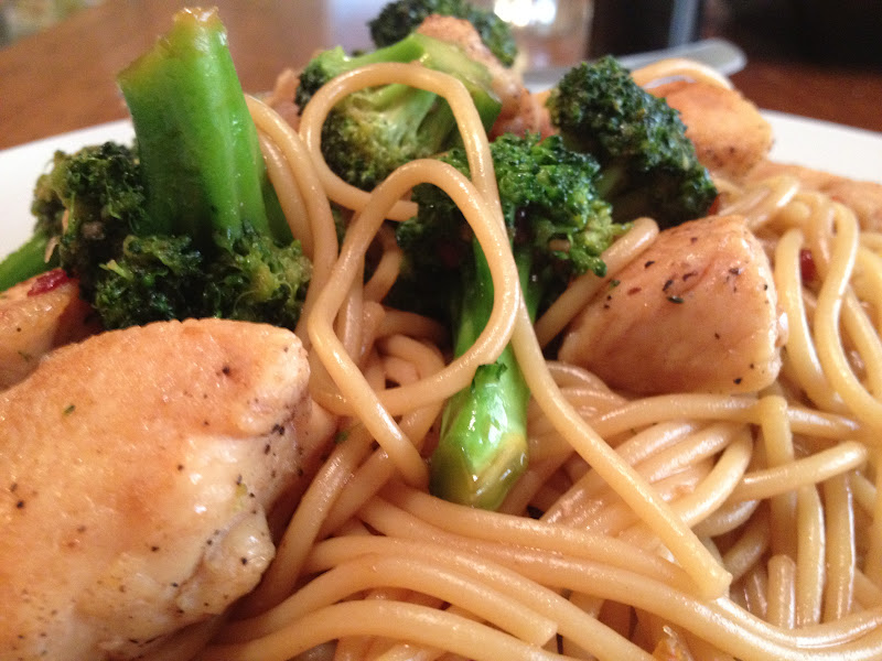 Oregon Transplant Chicken and Broccoli Lo Mein
