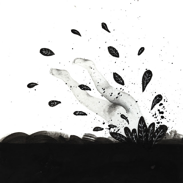 Inktober, salto, persona saltando