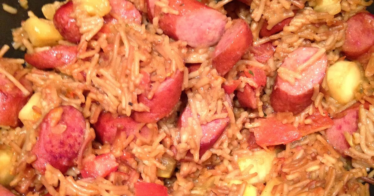 Midnight Mindness Smoked Brat Saute with Beef Rice