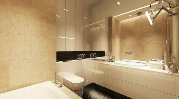 Baños beige con blanco ~ dikidu.com