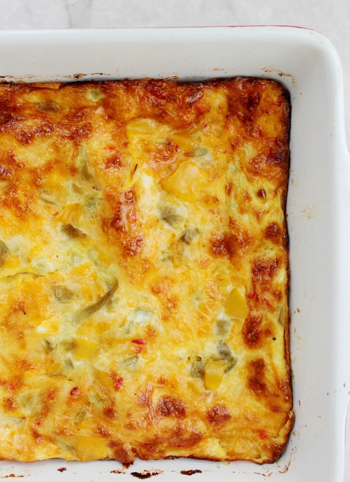 Stew or a Story Green Chile Strata (with leftover Pimento Cheese!)