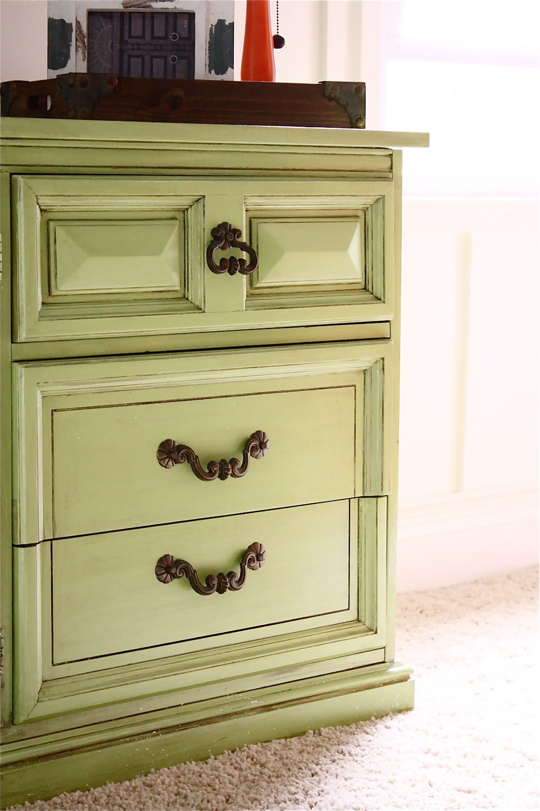 The Yellow Cape Cod Lime Green Dresser Makeover Tutorial
