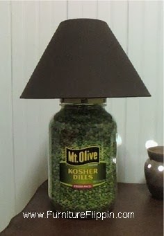 Pickle Jar Turned Into A Lamp - By Stephanie of Furniture Flippin'