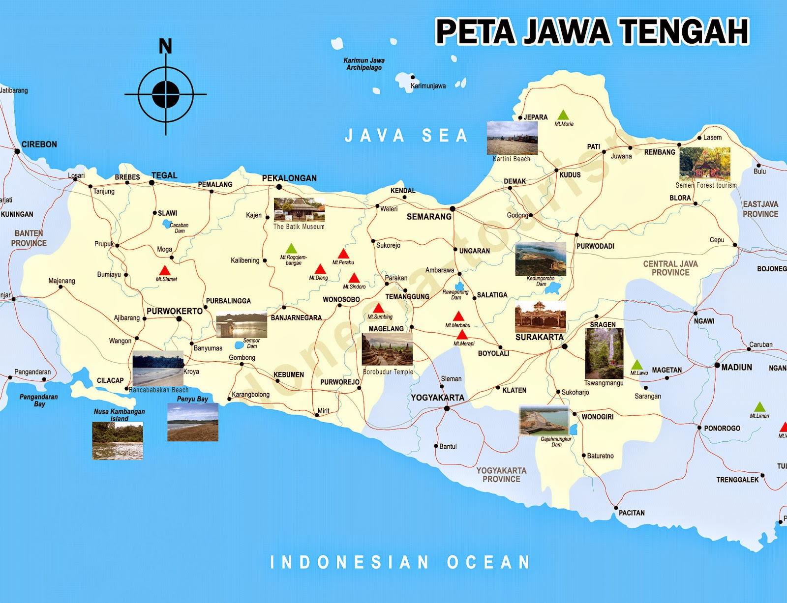 Peta Jawa Tengah lengkap dengan daftar 35 kabupaten dan kota  Sejarah Negara Com