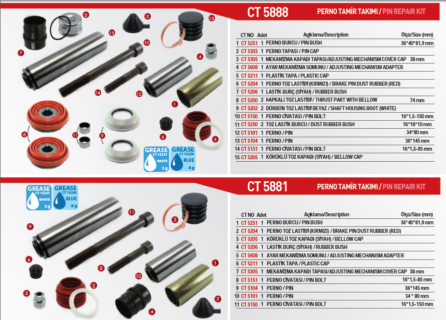 Continual Brake Caliper Repair Kits For Truck Bus and Van Knorr Type