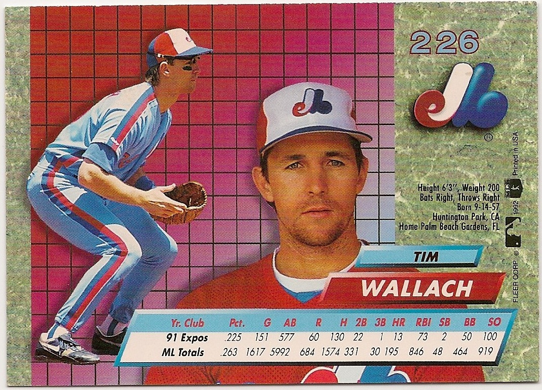 Tim Wallach 1992 Fleer Ultra 226