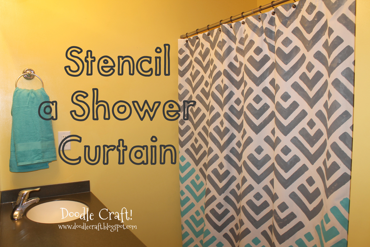 Doodlecraft Stencil A Shower Curtain With Cutting Edge