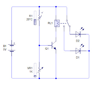 Rangkaian sensor suhu | Sensor suhu dengan Thermistor