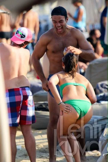 She was spotted, having fun at the beach, along with her rumored boyfriend Maxime Giaccardi,